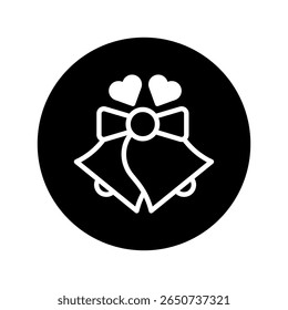 Elegant wedding bells illustration symbolizing love and commitment for eternal unity isolated against a dark backdrop