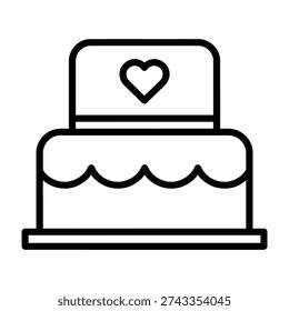 Elegant wedding cake with layers and heart design on top