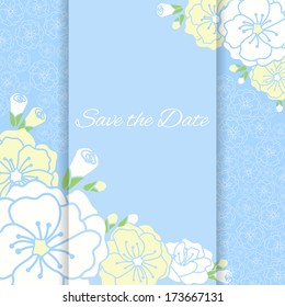 Elegant wedding card with flower. Vector illustration