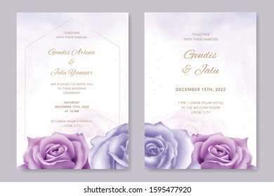 elegant wedding card invitation template with beautiful floral