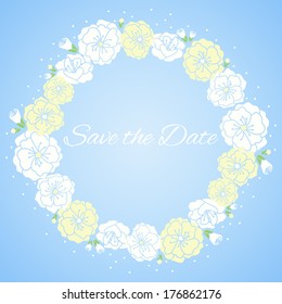 Elegant wedding card with sakura. Vector illustration