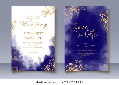 Elegant Wedding Card with Splash and Golden Sprinkle