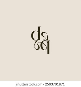 elegant wedding DQ luxurious concept dynamic line monogram logo letter