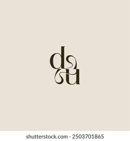 elegant wedding DU luxurious concept dynamic line monogram logo letter