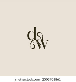 elegant wedding DW luxurious concept dynamic line monogram logo letter