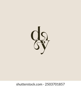 elegant wedding DY luxurious concept dynamic line monogram logo letter