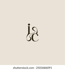 elegant wedding dynamic line monogram logo letter luxurious concept IC