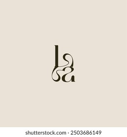 elegant wedding dynamic line monogram logo letter luxurious concept LA