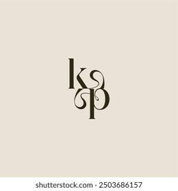 elegant wedding dynamic line monogram logo letter luxurious concept KP