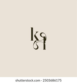 elegant wedding dynamic line monogram logo letter luxurious concept KL