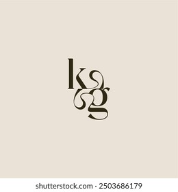 elegant wedding dynamic line monogram logo letter luxurious concept KG