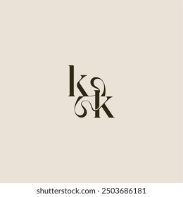 elegant wedding dynamic line monogram logo letter luxurious concept KK