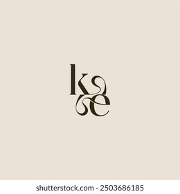 elegant wedding dynamic line monogram logo letter luxurious concept KE