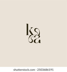 elegant wedding dynamic line monogram logo letter luxurious concept KA