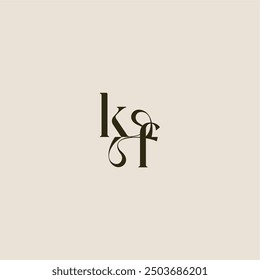 elegant wedding dynamic line monogram logo letter luxurious concept KF