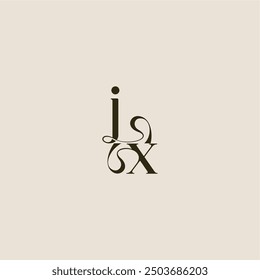 elegant wedding dynamic line monogram logo letter luxurious concept JX