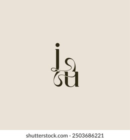 elegant wedding dynamic line monogram logo letter luxurious concept JU