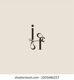elegant wedding dynamic line monogram logo letter luxurious concept JF