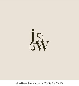 elegant wedding dynamic line monogram logo letter luxurious concept IW