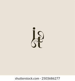 elegant wedding dynamic line monogram logo letter luxurious concept IT