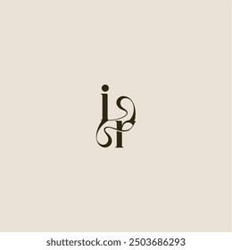 elegante Hochzeit dynamische Linie Monogramm Logo Buchstabe luxuriöses Konzept IR
