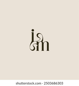 elegant wedding dynamic line monogram logo letter luxurious concept IM