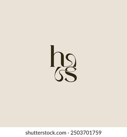 elegant wedding dynamic line monogram logo letter luxurious concept HS