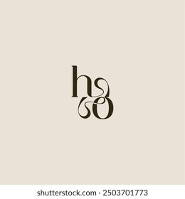 elegant wedding dynamic line monogram logo letter luxurious concept HO