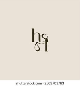 elegant wedding dynamic line monogram logo letter luxurious concept HL