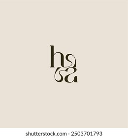 elegant wedding dynamic line monogram logo letter luxurious concept HA