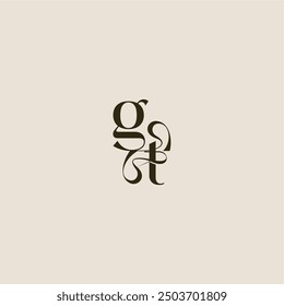 elegante Hochzeit dynamische Linie Monogramm Logo Buchstabe luxuriöses Konzept GT