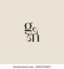 elegant wedding dynamic line monogram logo letter luxurious concept GN