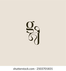 elegant wedding dynamic line monogram logo letter luxurious concept GJ