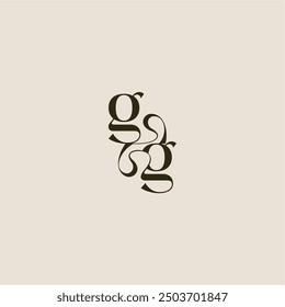 elegant wedding dynamic line monogram logo letter luxurious concept GG