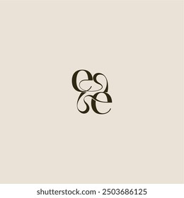 elegant wedding EE luxurious concept dynamic line monogram logo letter