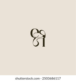 elegant wedding EI luxurious concept dynamic line monogram logo letter