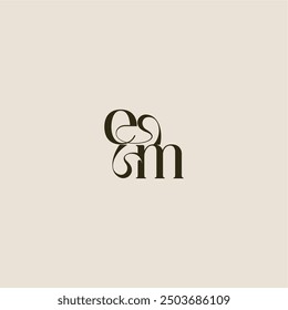 elegant wedding EM luxurious concept dynamic line monogram logo letter