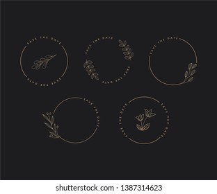 Elegant Wedding Floral Logo Element