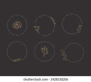 Elegant Wedding Floral Logo Element