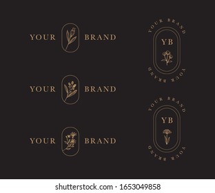 Elegant Wedding Floral Logo Element