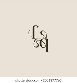 elegant wedding FQ luxurious concept dynamic line monogram logo letter