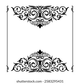 Elegant wedding frame on black colour