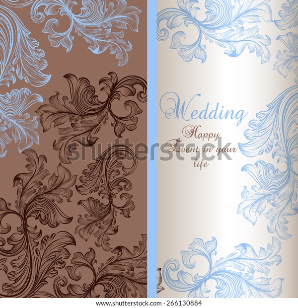 Elegant wedding\
greeting card with\
swirls