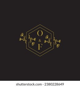 OF elegant wedding initial logo in high quality professional design that will print well across any print media