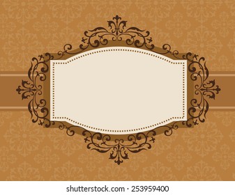 Elegant wedding invitation/ anniversary background / frame design with swirls. can be use as wedding , anniversary, valentines day, mother's day party invitation / cards