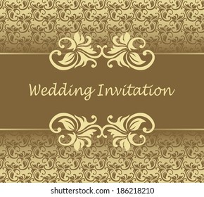 Elegant wedding invitation. Can be used as card for Mothers day. Seamless floral background. Pastel colors    