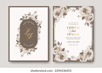 Elegant wedding invitation card with beautiful floral