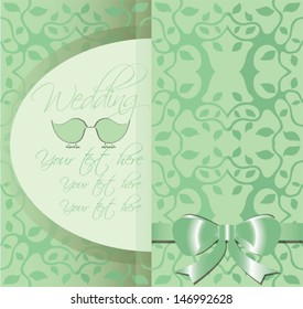 Elegant wedding invitation card with eco-friendly motives