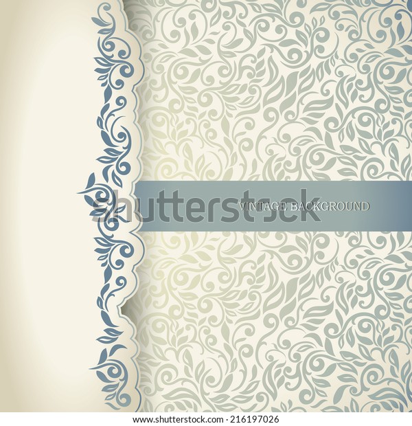 Elegant wedding invitation card, floral border, seamless\
background 