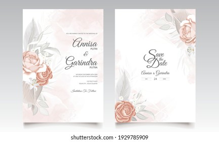  Flor elegante de la tarjeta de invitación a la boda